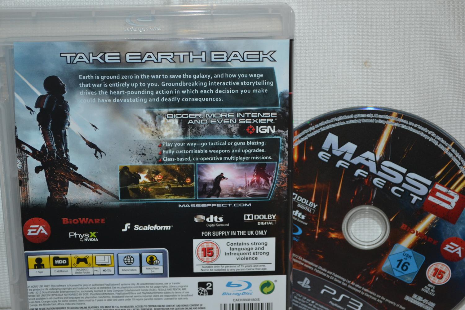 Mass Effect 3 PS3 Playstation 3 Fint Skick