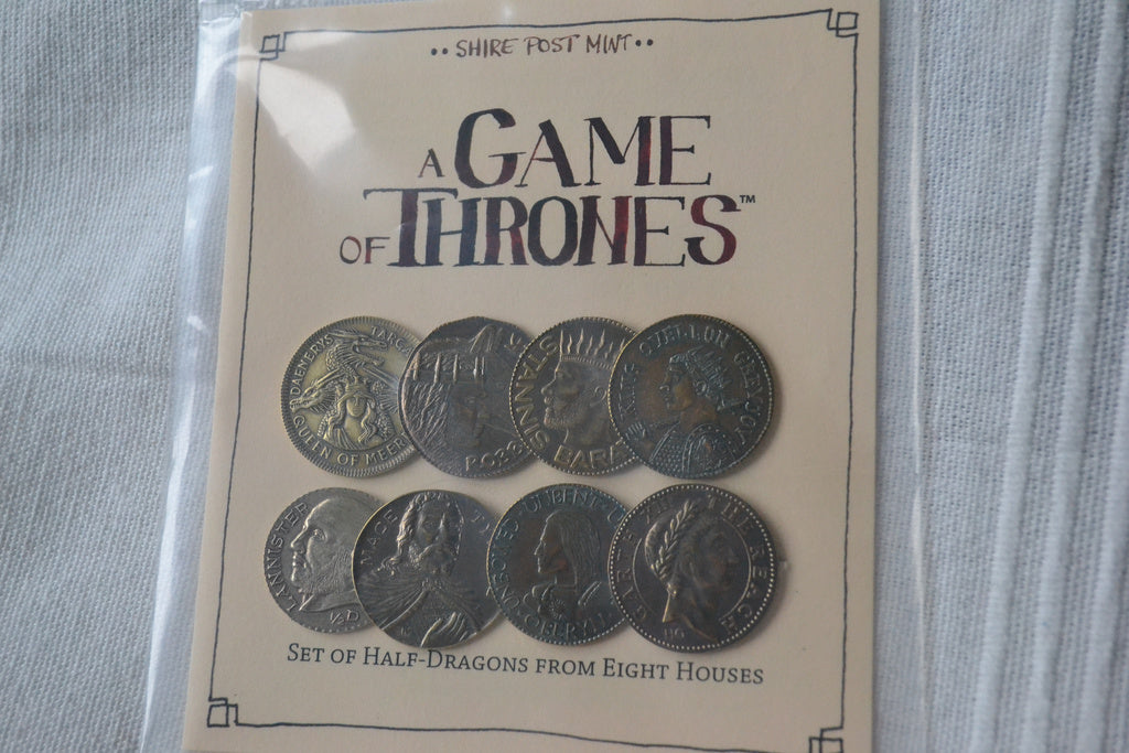 8st Mynt 1/2 Dragon (Olika Hus, Stark mfl) Game of Thrones S