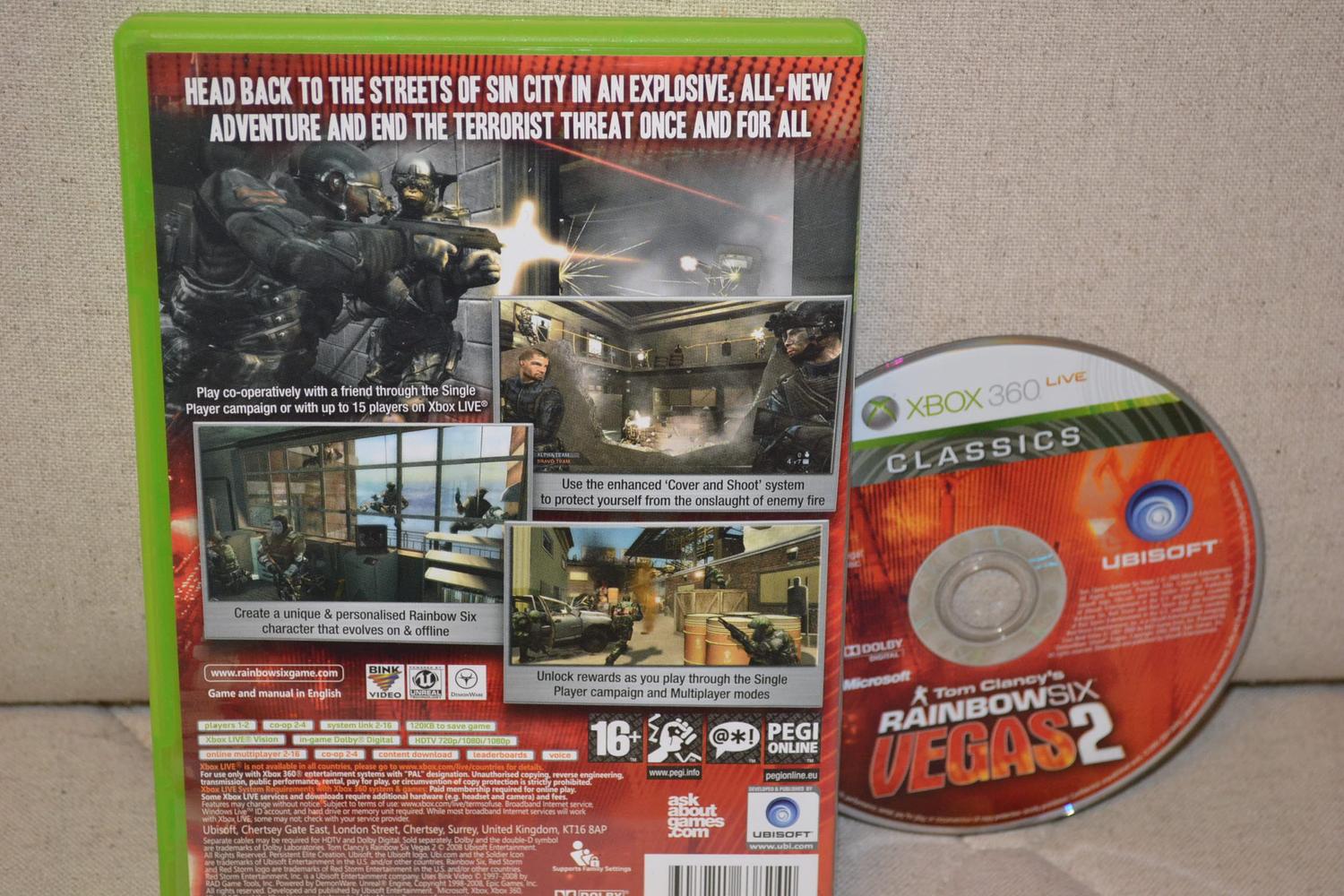 Tom Clancys Rainbow Six: Vegas 2 Classics Xbox 360 (Utan Manual) Fint Skick