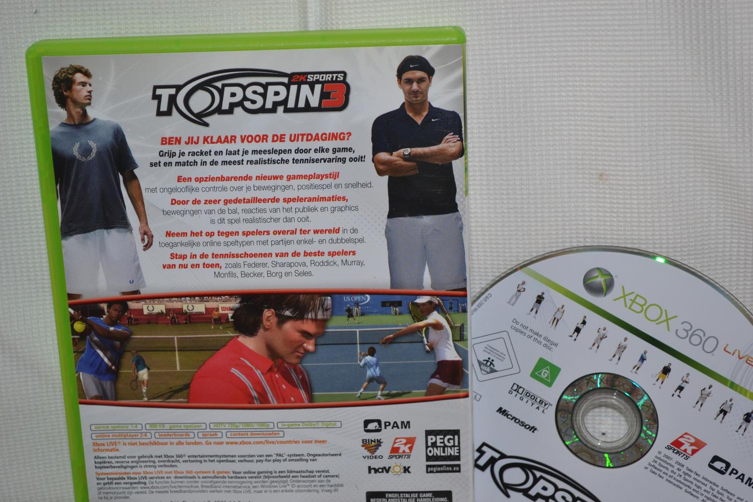 Top Spin 3 Xbox 360 Fint Skick