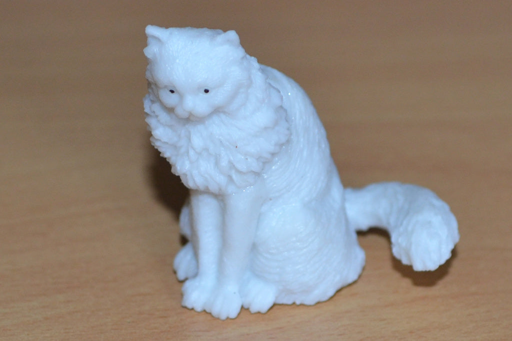 Sittande Helvit Katt 6cm Lek/Prydnad/Present Ny