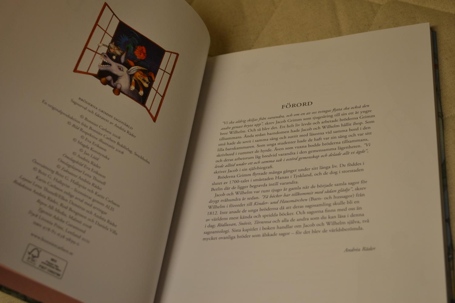 Bröderna Grimms Sagovärld (23st historier) 2021 Bonnier Carlsen Ny