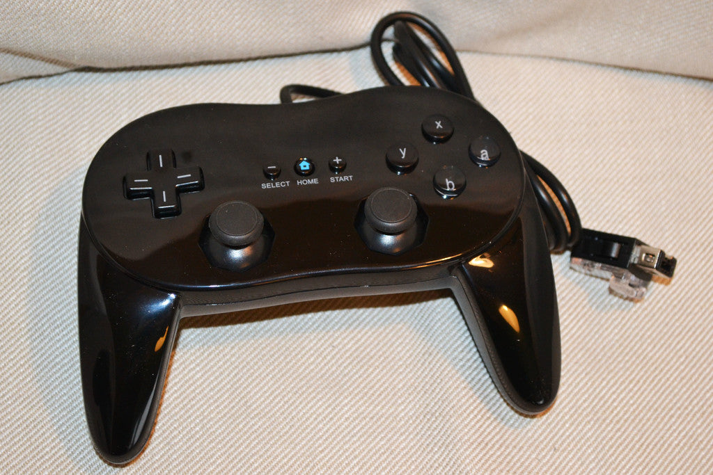 Wii Handkontroll Klassisk Svart Kontroll Nintendo Gamepad, T