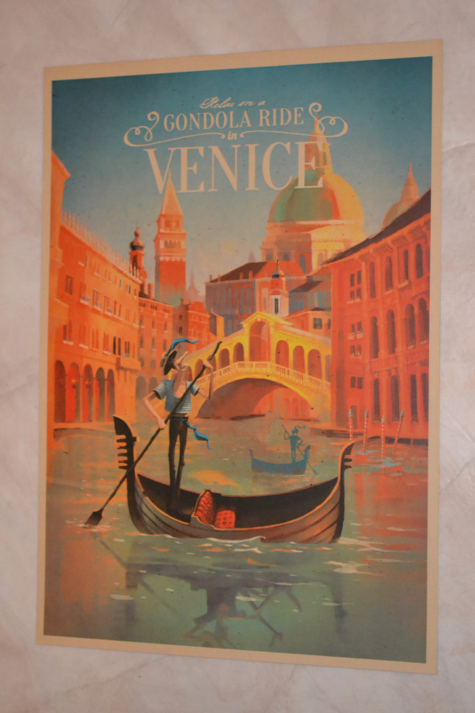 Gondola Ride in Venice Italien Klassisk Poster Affisch 30*42cm Ny