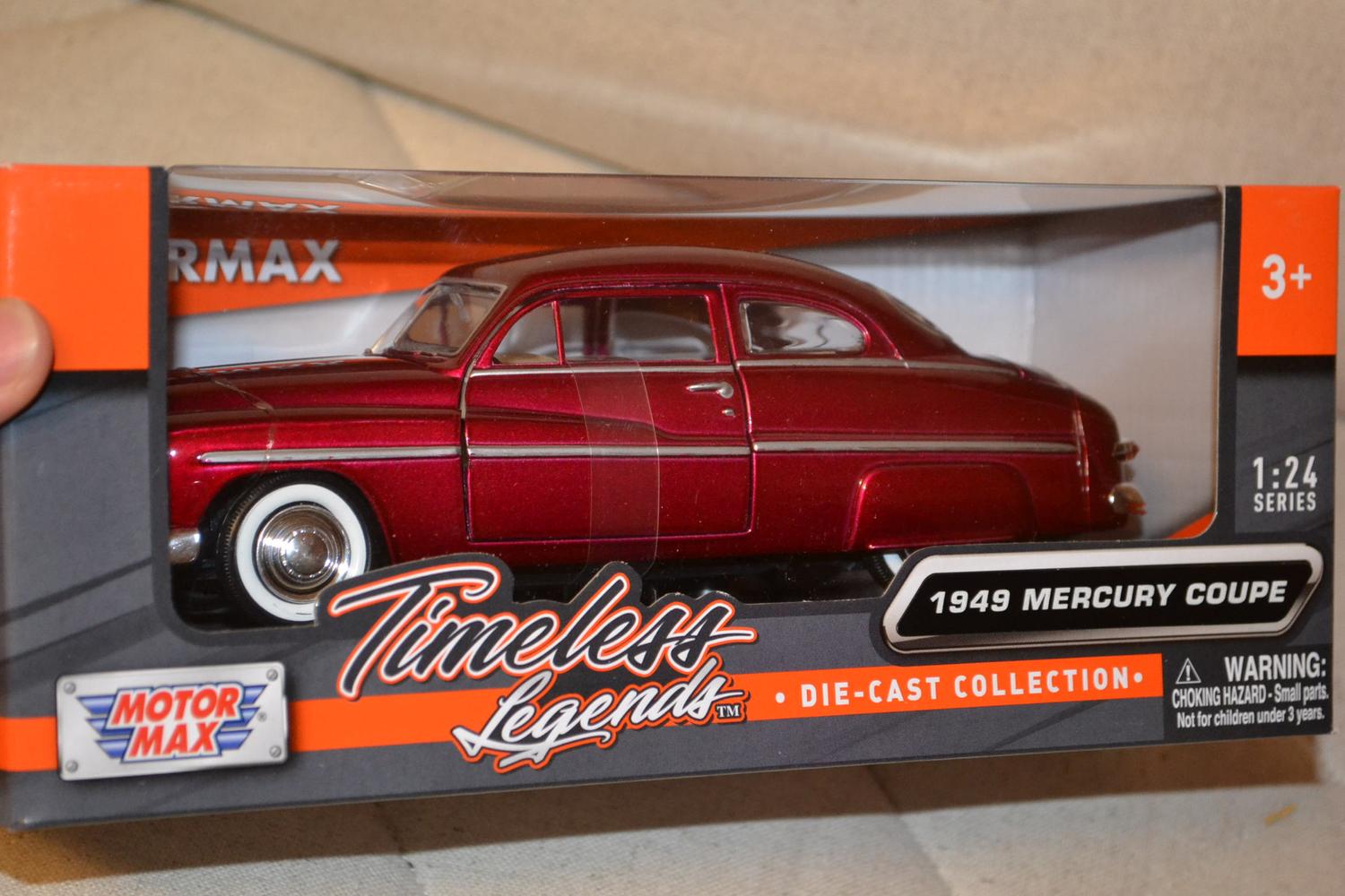 1949 Mercury coupe Röd 1:24 Motormax 21cm Ny