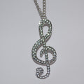 Musiknot m. Kristaller Not Halsband Silver Plätering (Melodi