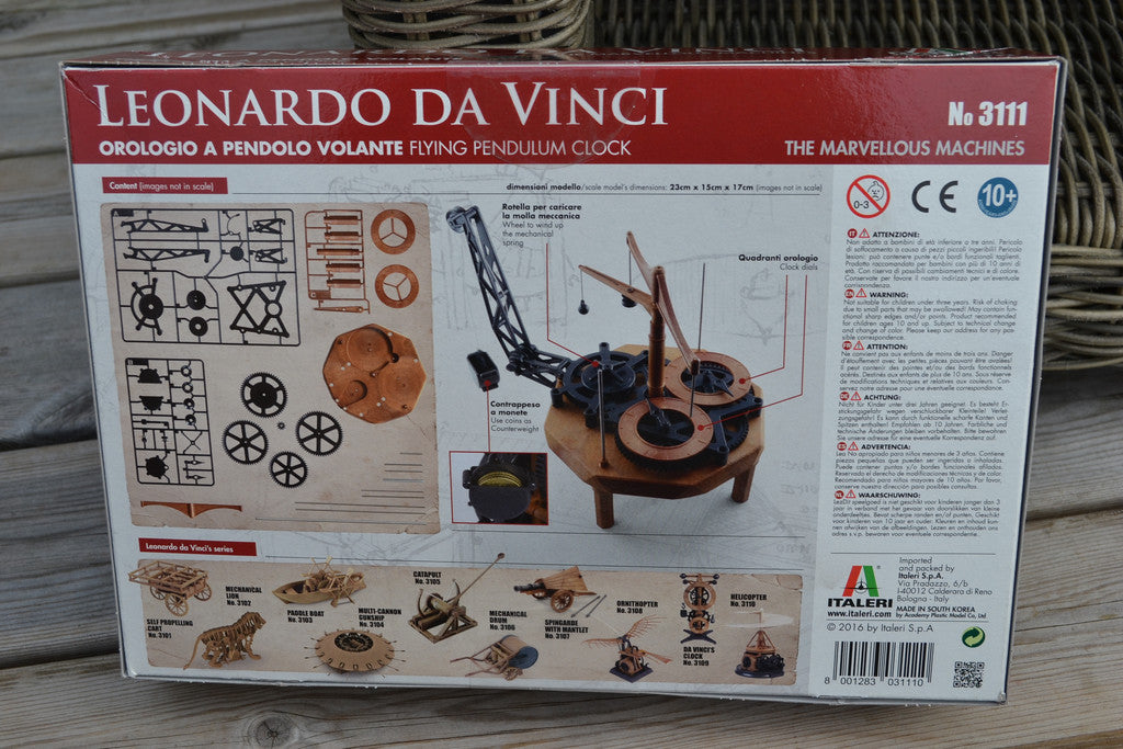 Leonardo Da Vinci: Pendelum Clock, Klocka (Plastbyggsats) Ny