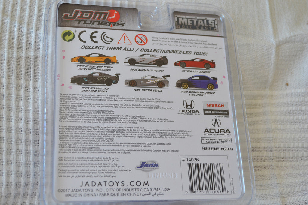 2002 Mitsubishi Lancer Evolution 7 Blå 1:64 Jada Toys (JDM T