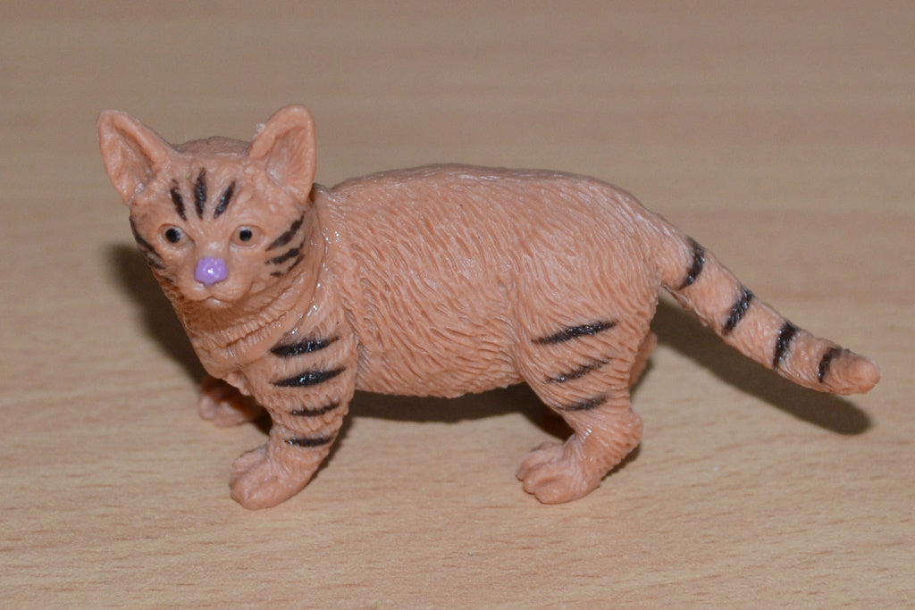 Liten Brun m. Svarta Ränder Vakt Katt 6cm Lek/Prydnad/Presen