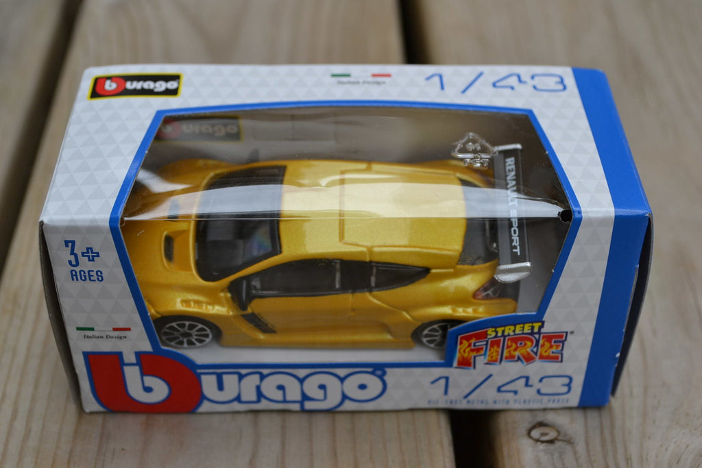 Renault Megane 1:43 Burago Gul Metallic Racing Sport Bburago