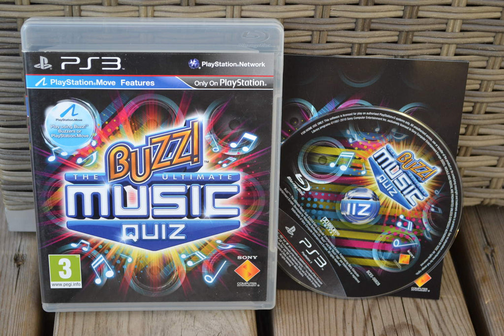 Buzz! The Ultimate Music Quiz PS3 Playstation 3 Engelska Komplett Fint Skick