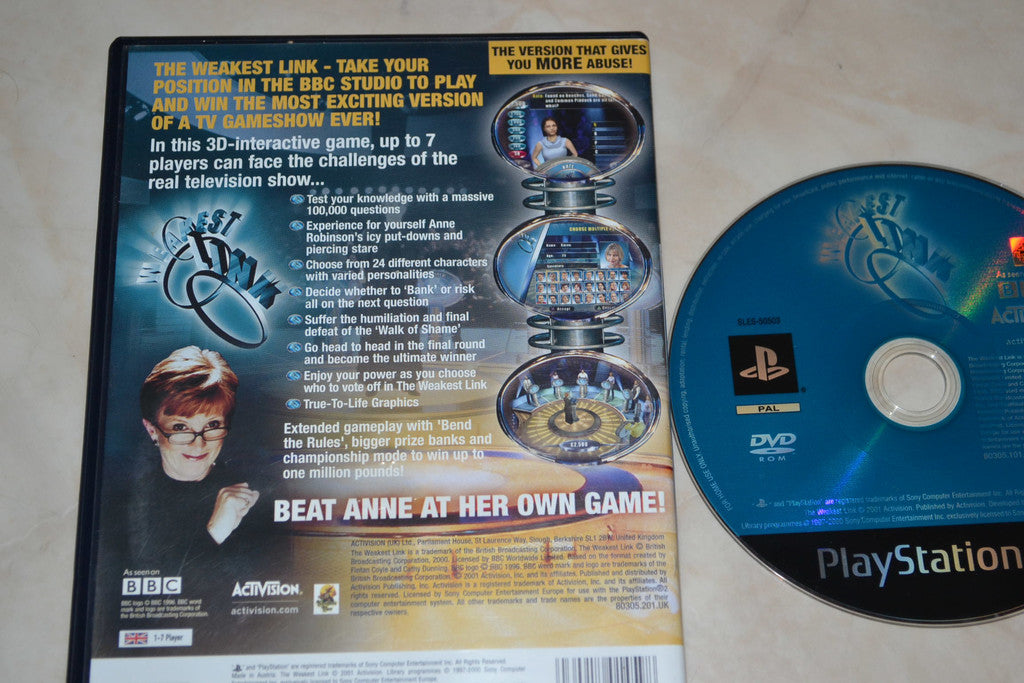 The Weakest Link PS2 Playstation 2 Fint Skick