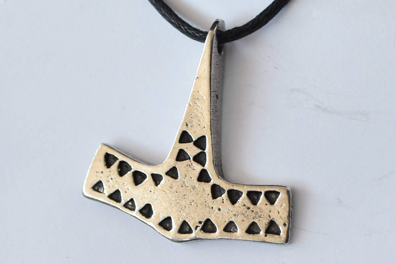 Dansk Hammare Mjölnir Kung Harald Halsband Viking (Tenn Handgjord) Smycke Ny