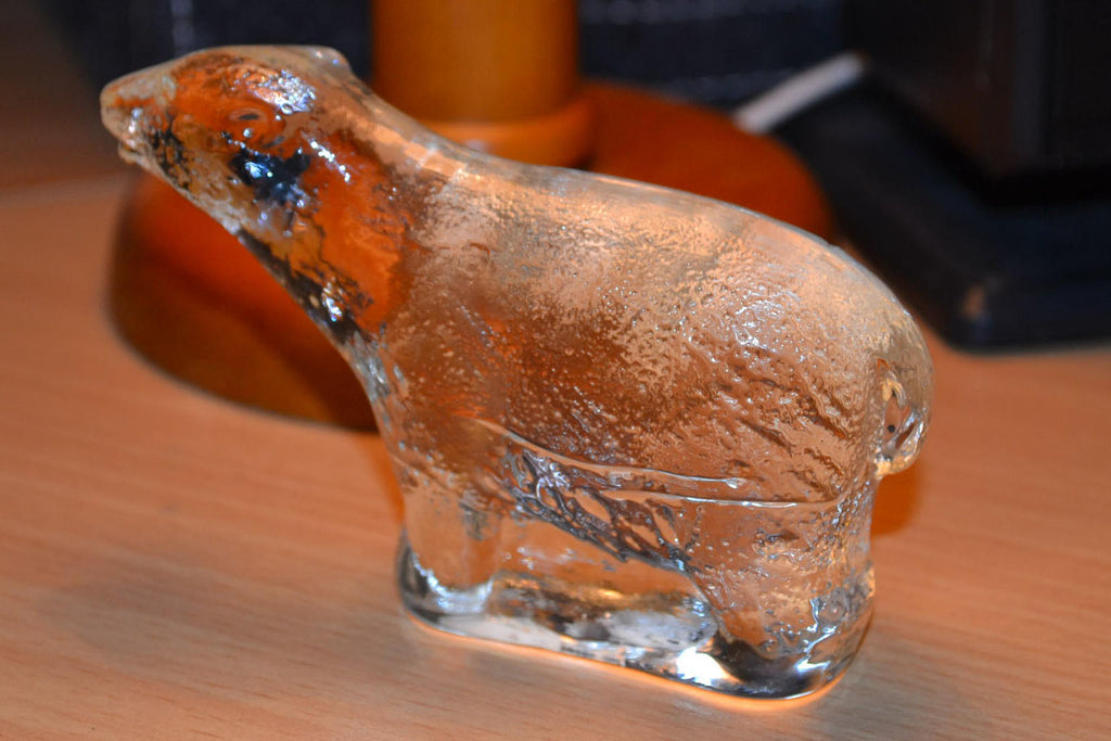 Björn Kristall Bohemia genomskinlig Pappersvikt Kristall Glas Ny