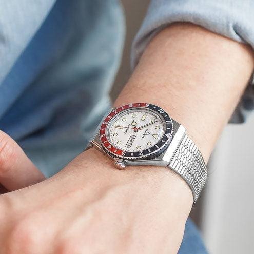 Timex Q 1978 Reissue Vit Metall 38mm Klocka Armbandsur TW2U61200 Ny