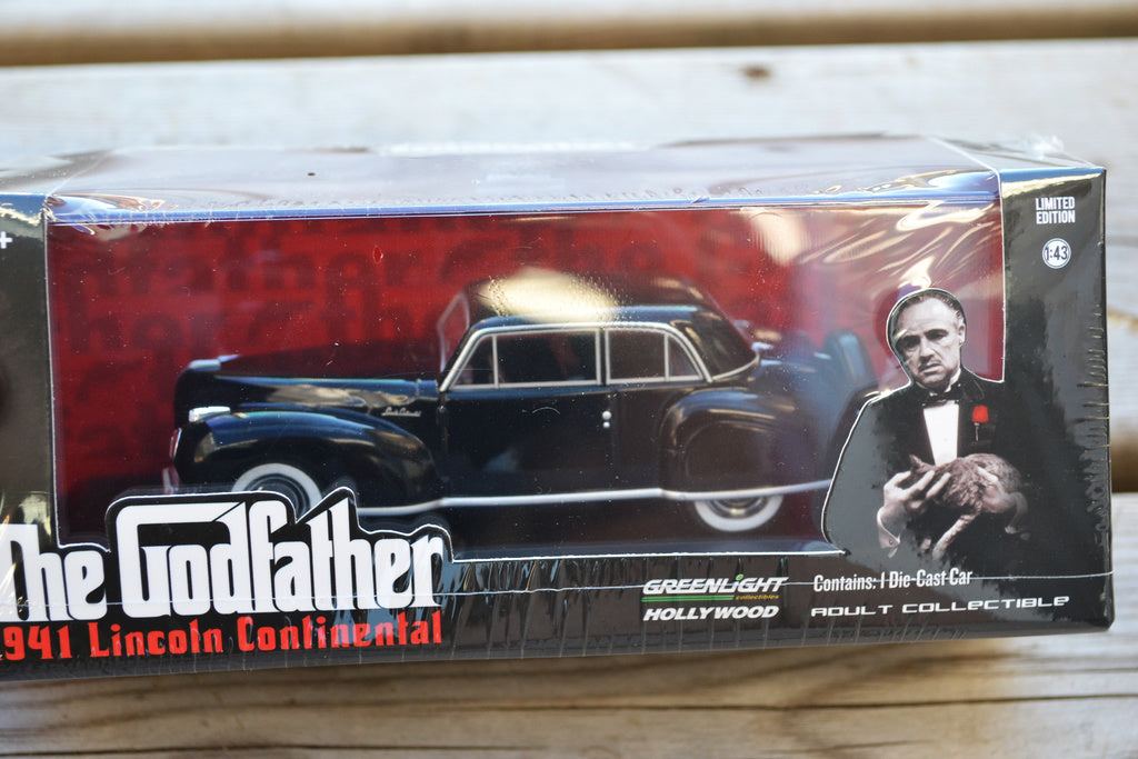 Gudfadern Lincoln continental fr. 1941 Svart 1:43 Greenlight 12cm Ny