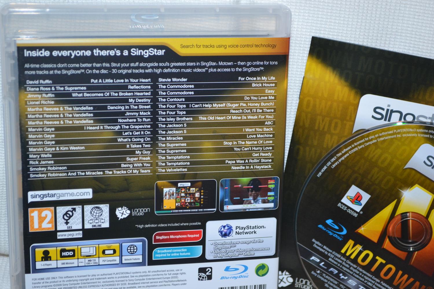 SingStar: Motown PS3 Playstation 3 Komplett Fint Skick