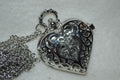 Fickur Hjärta Silver Plätering Mellan Fickur (Quartz) Halsband Ny