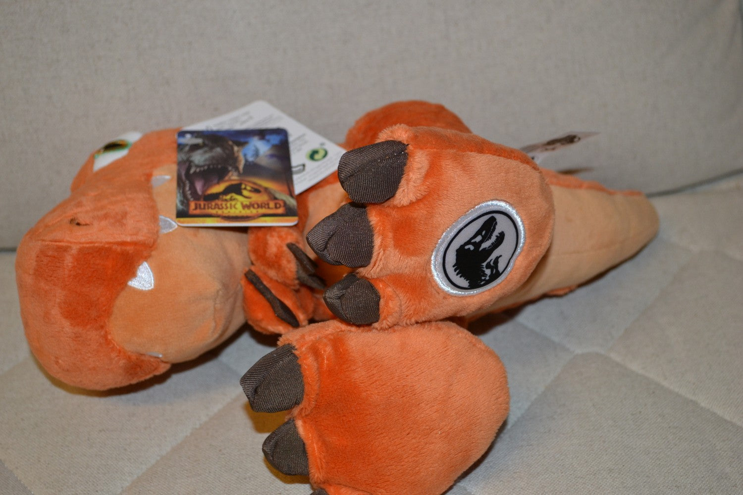 Jurassic World Tyrannosaurus Rex Plush Mjukis 25cm Brun/Orange Dinosaurie Ny