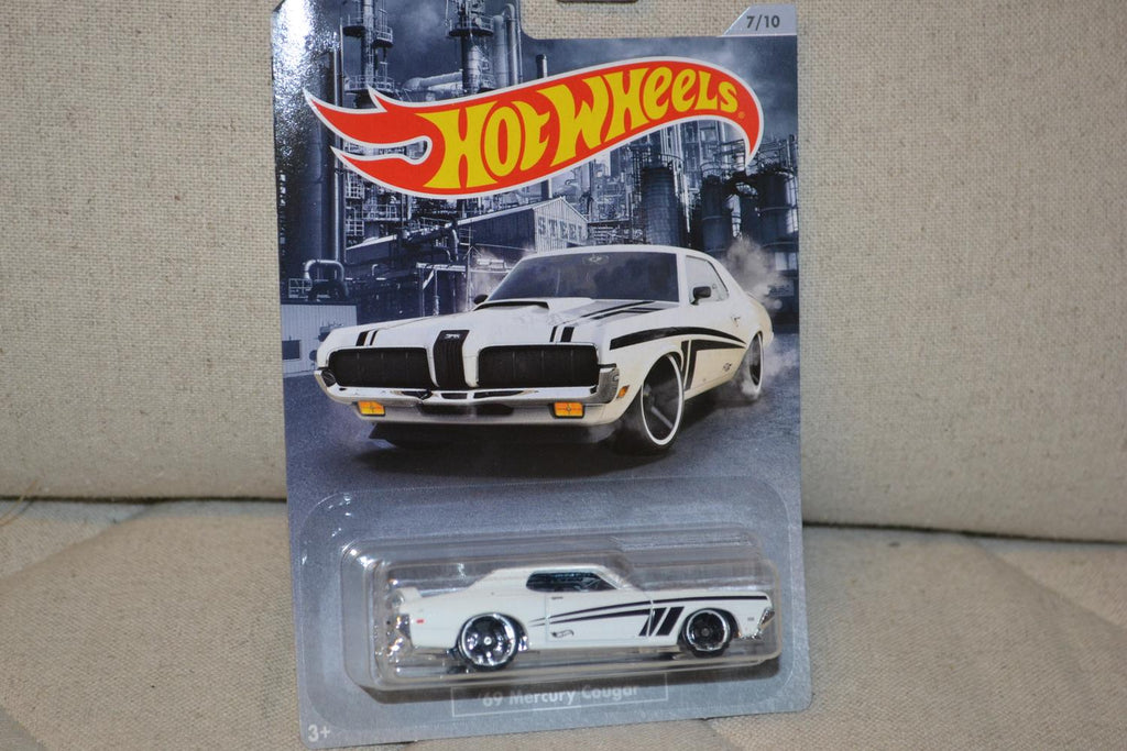 1970 / 1969 Mercury Cougar Vit Hot Wheels 1:64 (Stars & Stripes USA) 7-8cm Ny