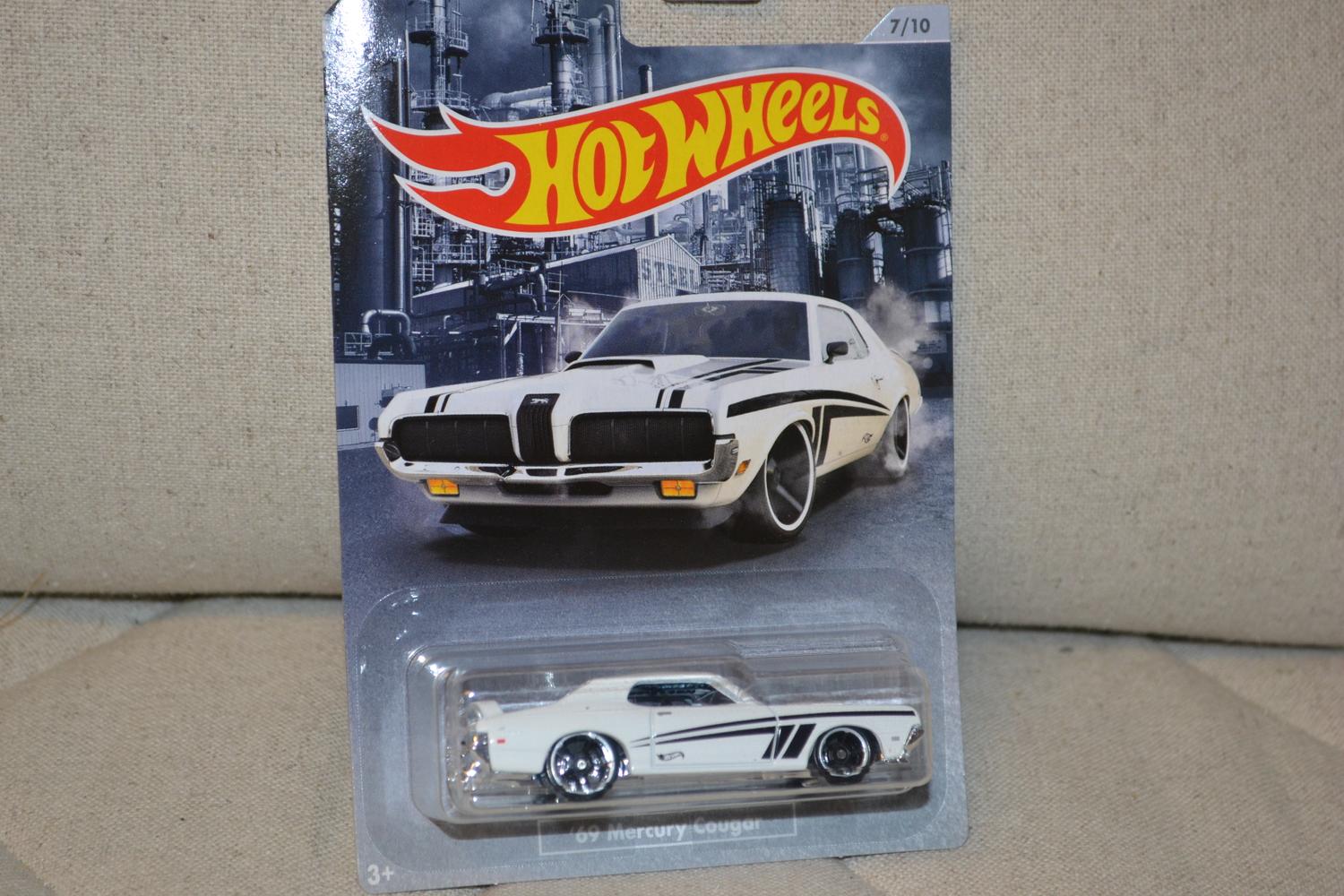 1970 / 1969 Mercury Cougar Vit Hot Wheels 1:64 (Stars & Stripes USA) 7-8cm Ny