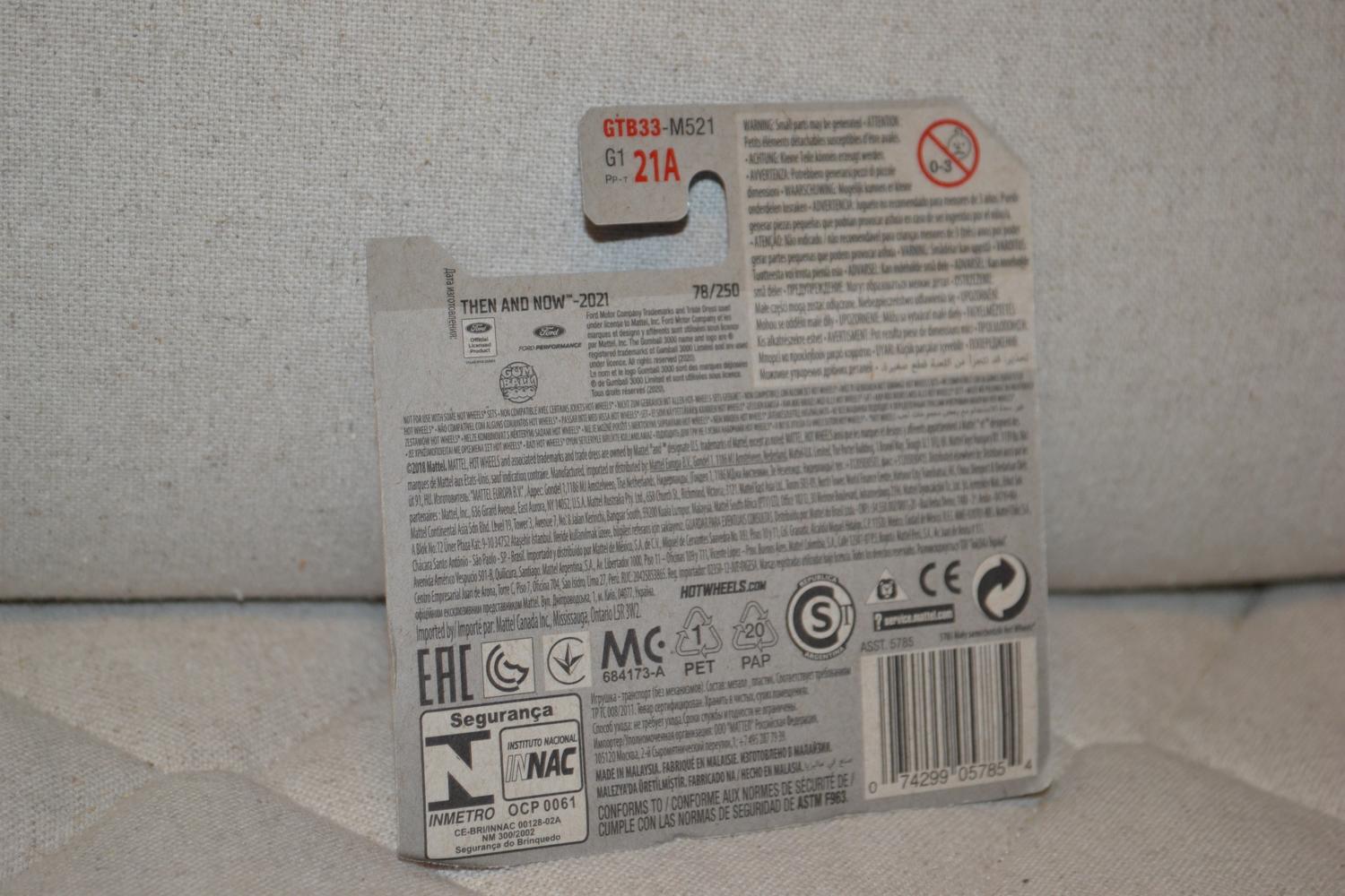 Ford GT-40 Vit Racing Gumball 3000 1:64 Hot Wheels 7cm Ny