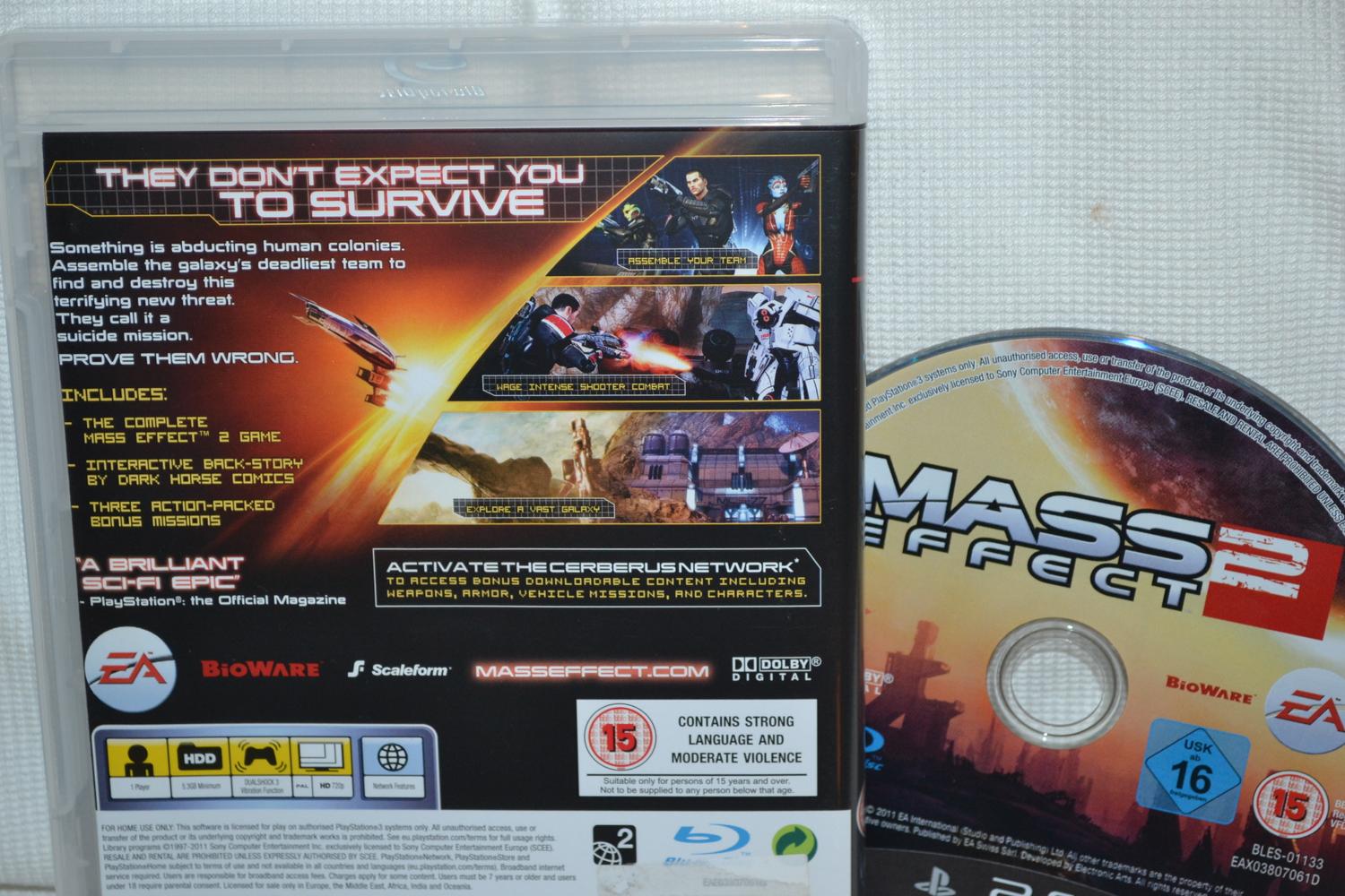 Mass Effect 2 PS3 Playstation 3 Fint Skick
