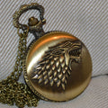 Varg Stark fr. Game of Thrones Fickur Brons Klocka Halsband Ny