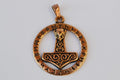 Torshammare m. Runor Futhark Rund Viking (Brons) Halsband Smycke Hänge Ny