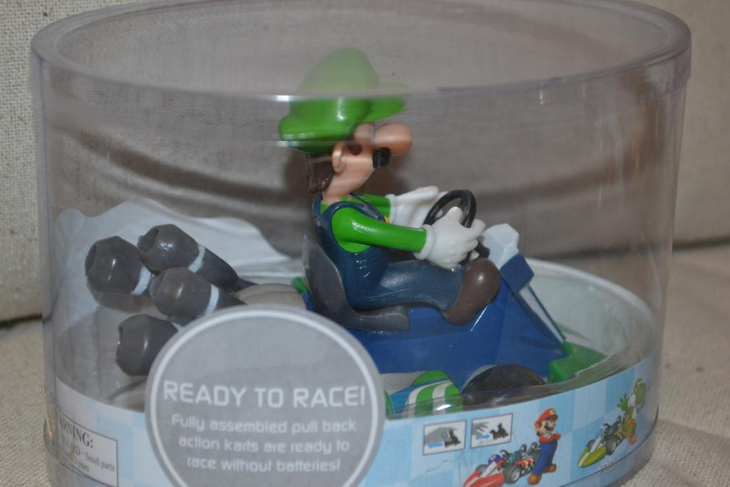Luigi Mario Kart Wii Stor 12cm Goldie Nintendo Pullback Ny
