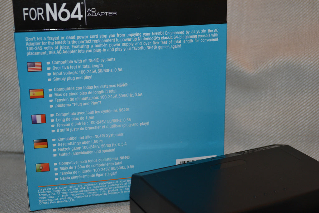Strömadapter AC Nintendo 64 (N64) EU Svart Ström El Adapter