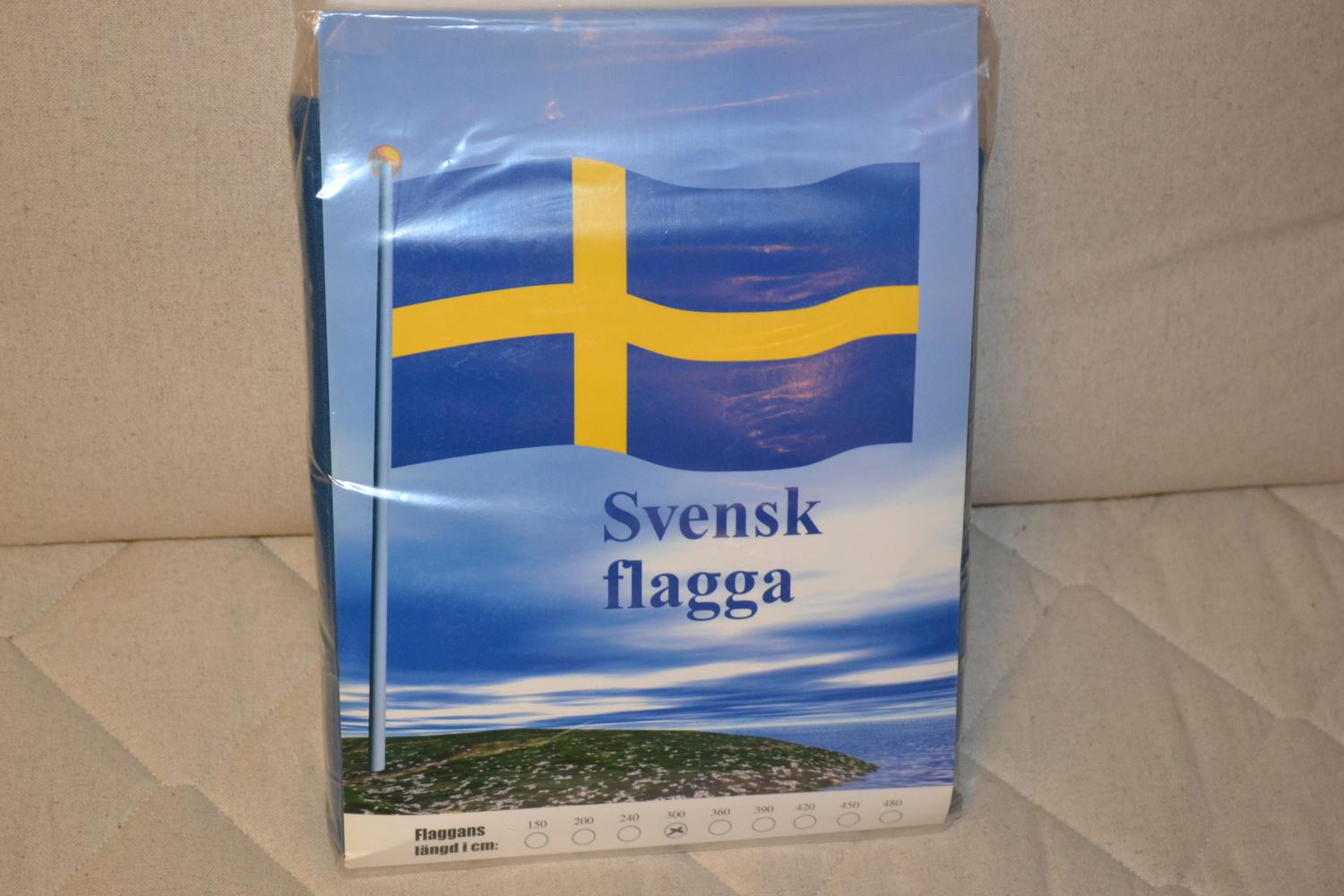 Svensk Flagga 300cm 3m Adela (12m Flaggstång) Ny