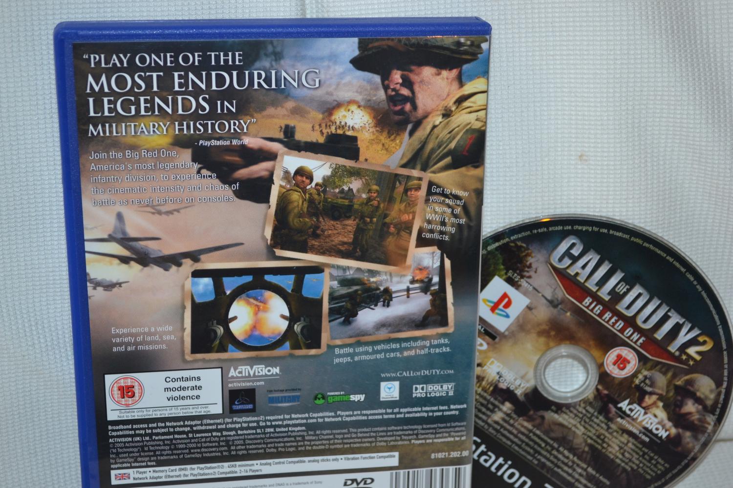 Call of Duty 2 Big Red One PS2 Playstation 2 (Utan Manual) Fint Skick