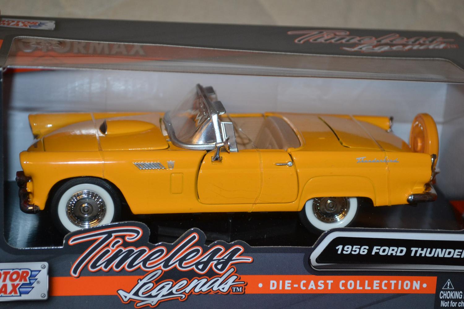 1956 Ford thunderbird Gul 1:24 Motormax 18cm Ny