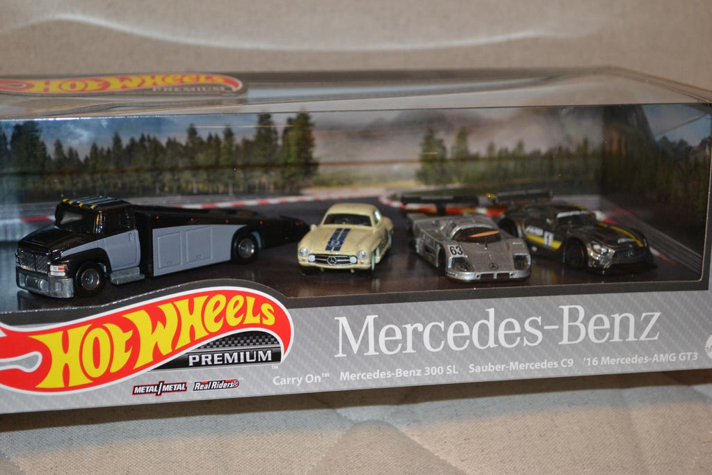 Mercedes Premium Set 1:64 Hot Wheels 7cm 300 SL C9 AMG GT3 Ny