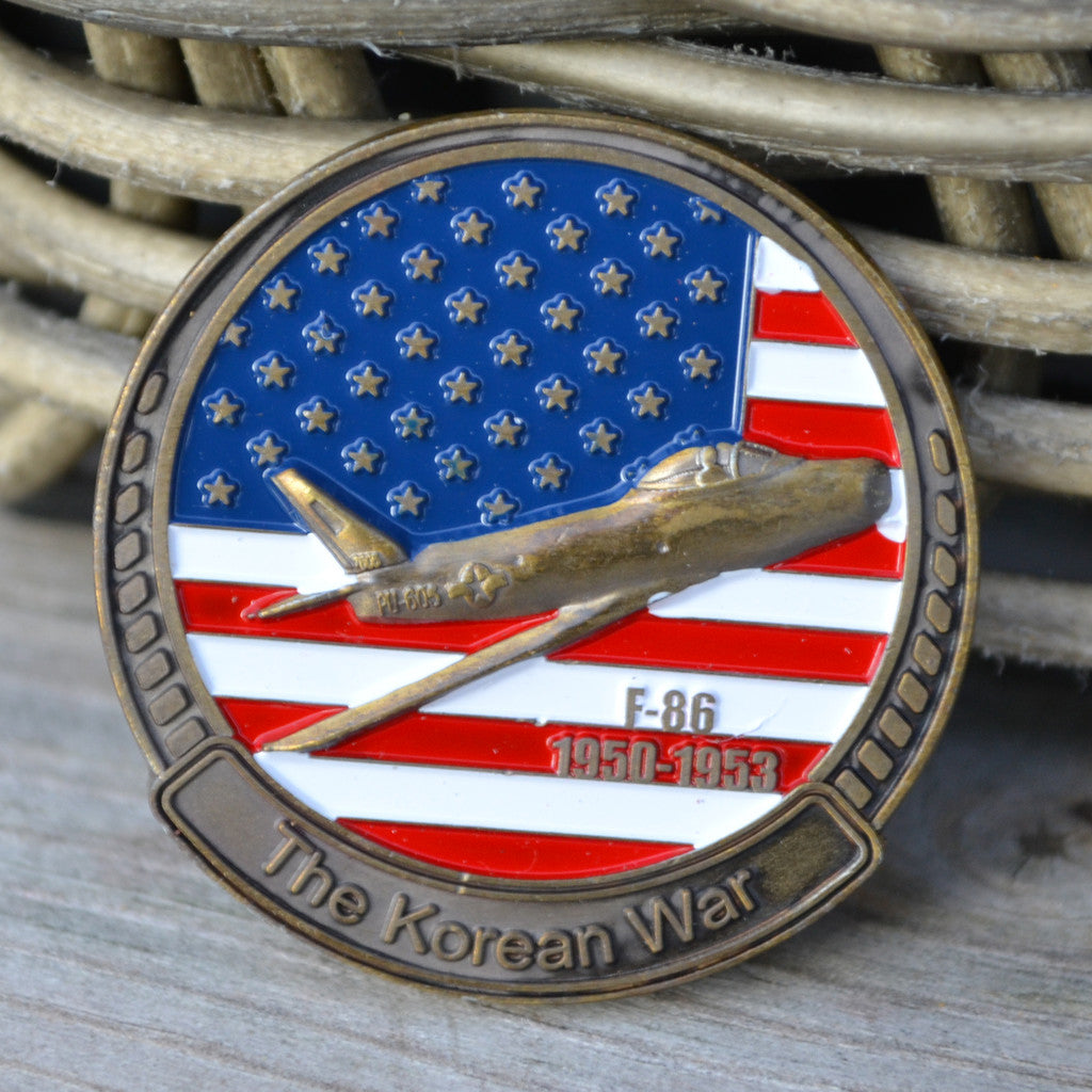 The Korean War 1950-53 F-86 USA Saint George Mynt Brons m. F