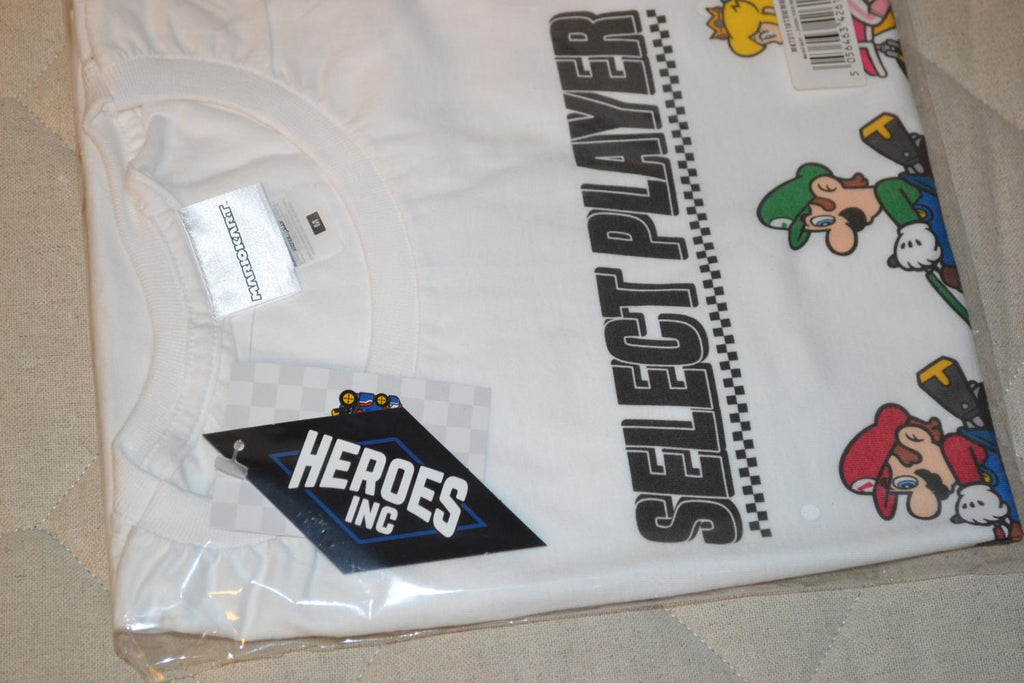 Mario Kart Select Player Vit T-Shirt Strl L Heroes Inc Tröja Nintendo Ny