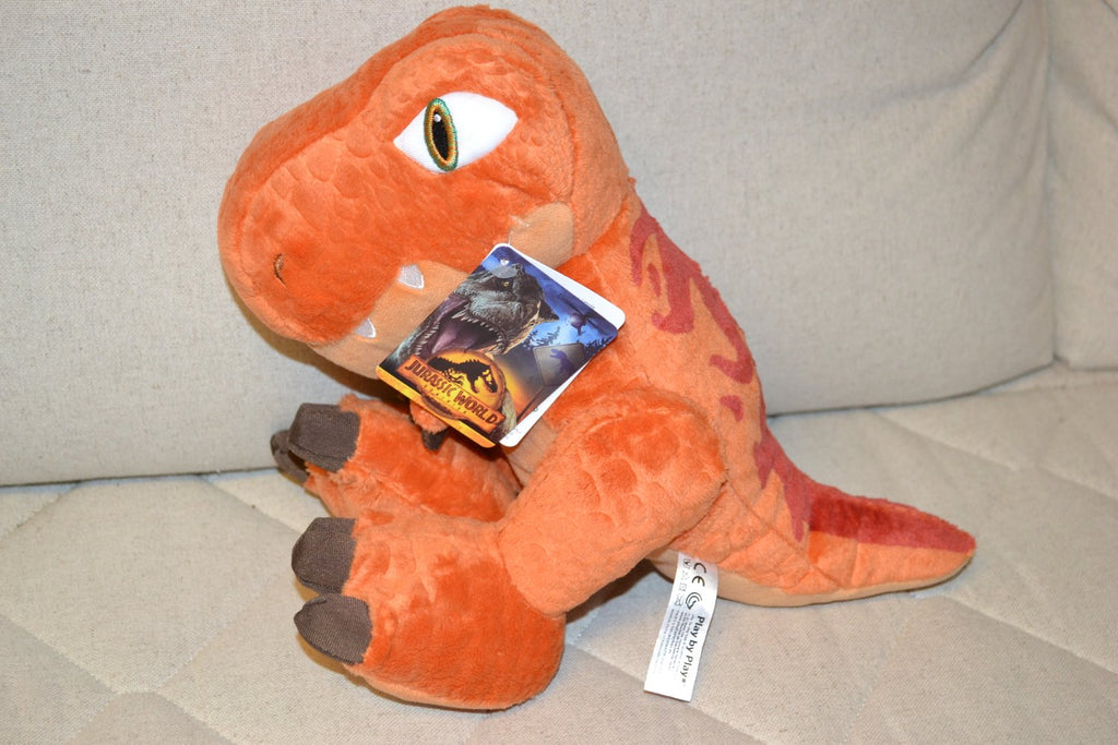 Jurassic World Tyrannosaurus Rex Plush Mjukis 25cm Brun/Orange Dinosaurie Ny