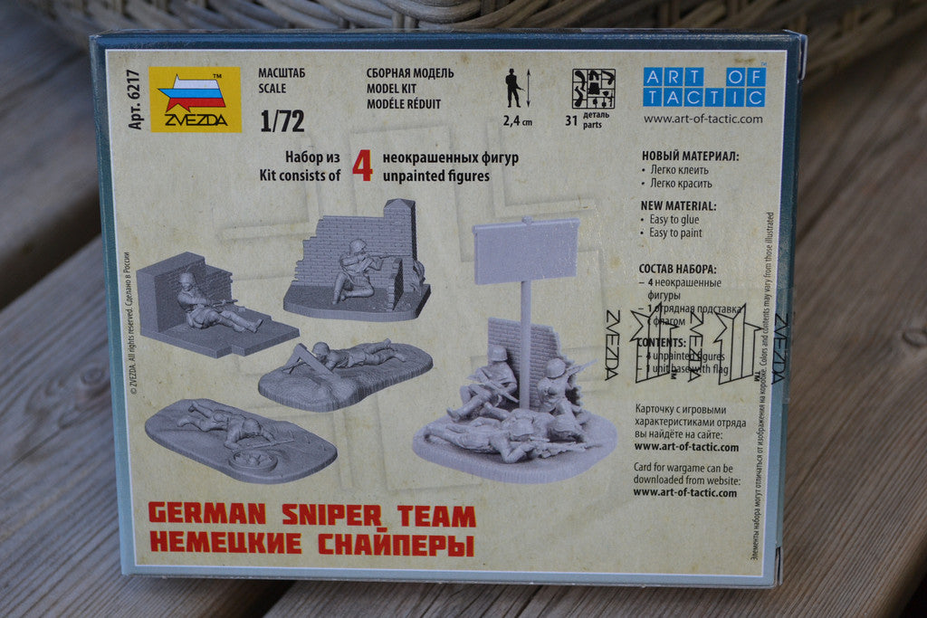 German Sniper Team 1:72 Zvezda 6217 (4st Figurer) WWII Tyskl