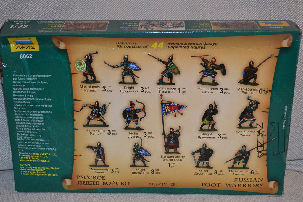 Russian Foot Warriors 12-1300talet 1:72 Zvezda (ZV8062) 44st
