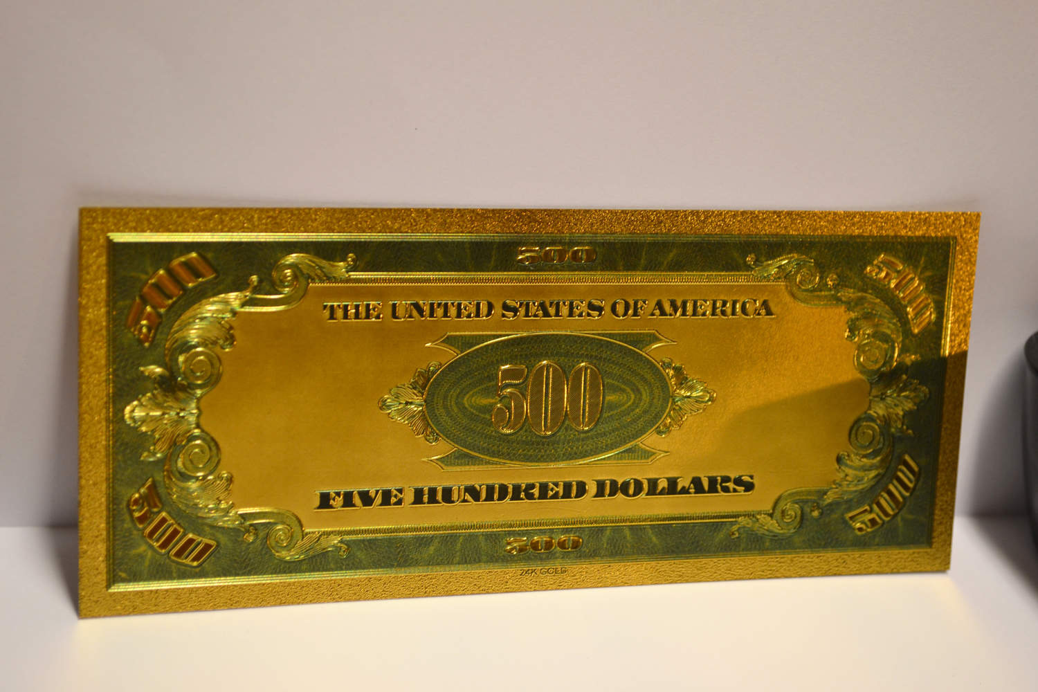 500 Dollar McKinley Sedel USA (Guld Plätering) Ny