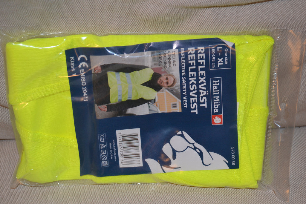 Reflexväst L-XL (Hall Miba, Klass 1) 180-195cm Reflex 2Bands