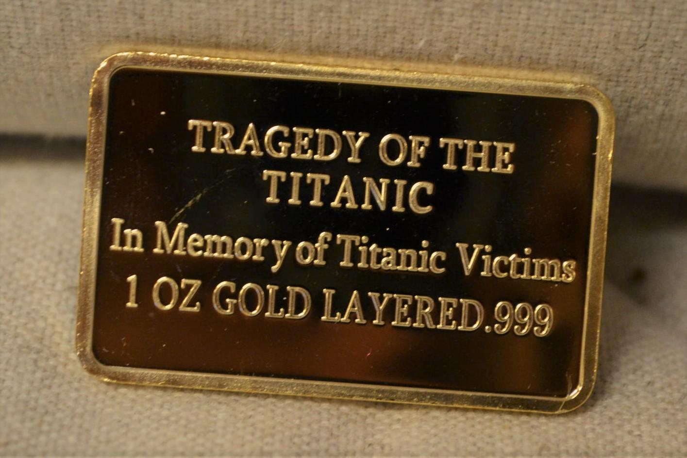 Tragedy of the Titanic 1912 Tacka Guldplätering 4,5*2,8cm Ny