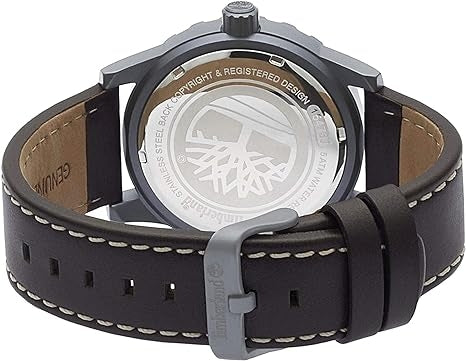 Timberland Grå Metall Läder Armbandsur Klocka 46mm TBL.15473JLU/02 Ny