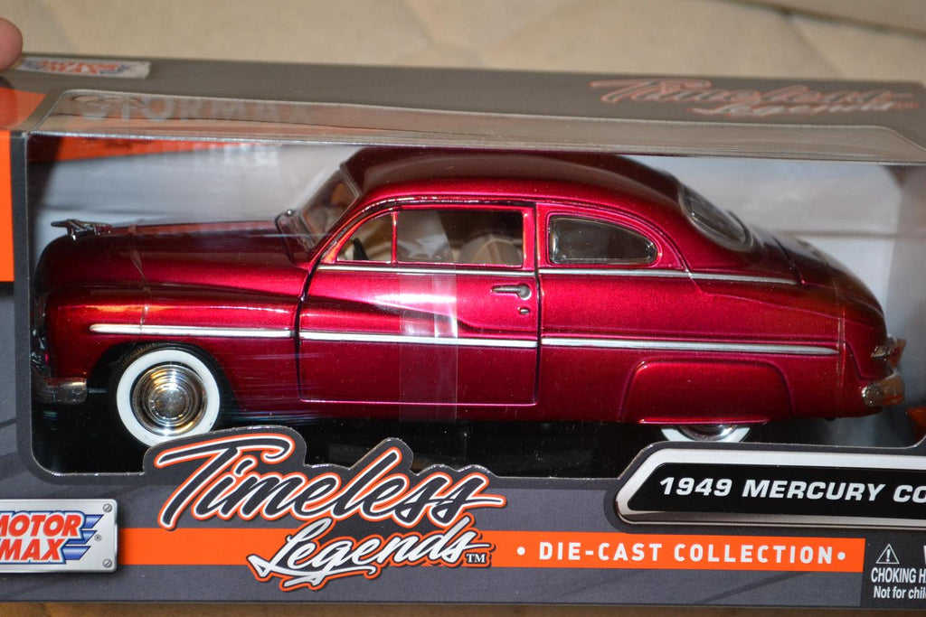 1949 Mercury coupe Röd 1:24 Motormax 21cm Ny