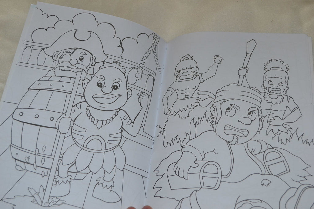 Målarbok Piratön (Pirater Äventyr) A4 (16st sidor) Barn Ny