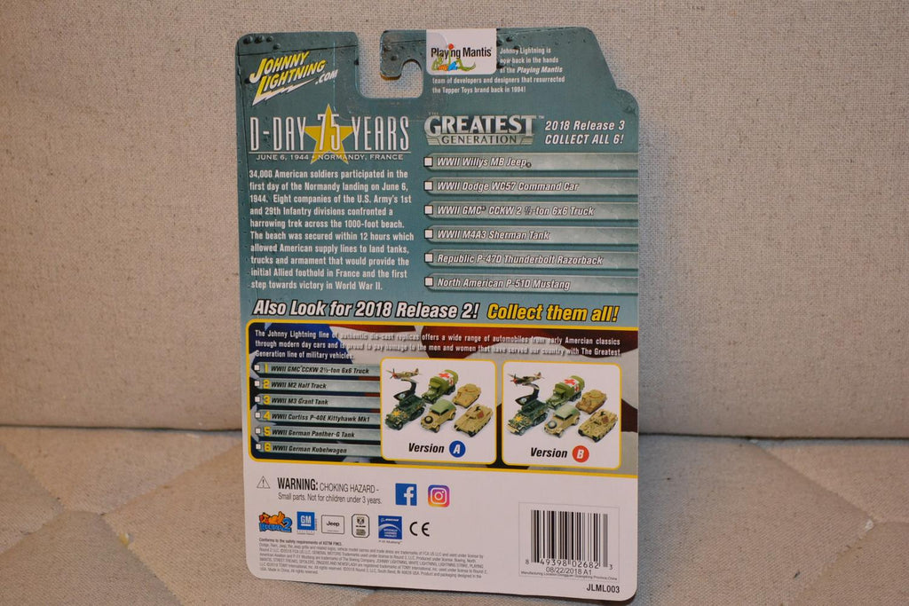 North American P-51D Mustang 1:64 Johnny Lightning (Military D-Day 3A) 7cm Ny