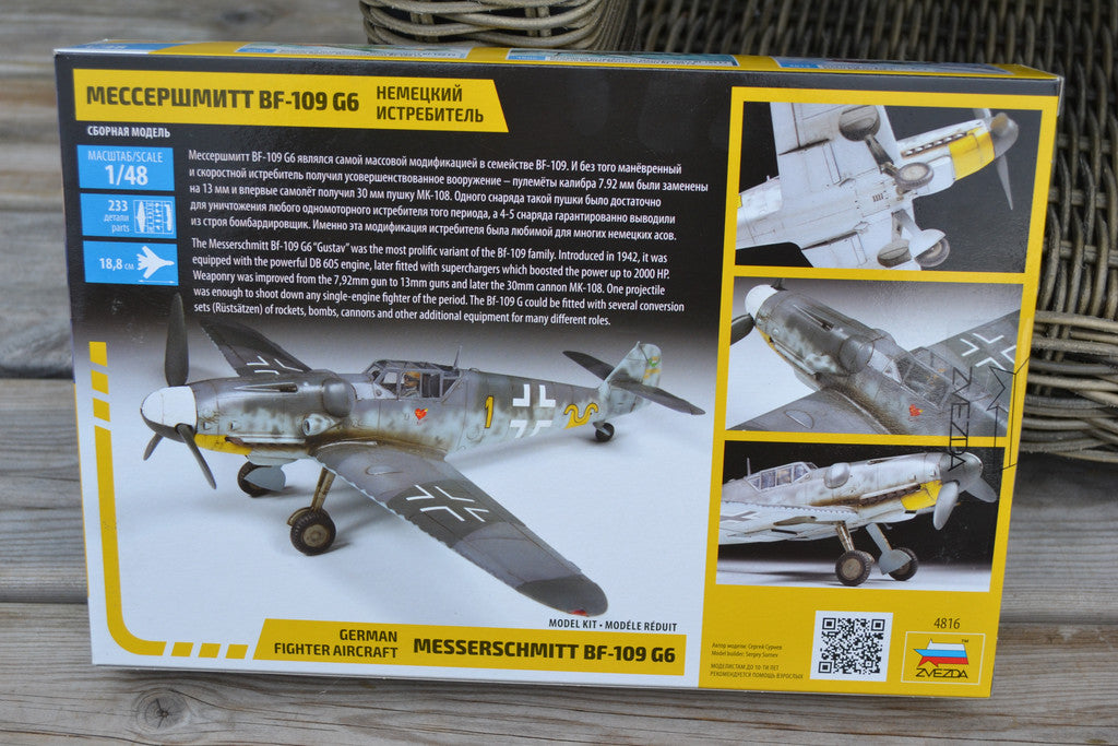 Messerschmitt Bf-109 G6 1:48 Zvezda (Flygplan, WW2) Tyskt Ny