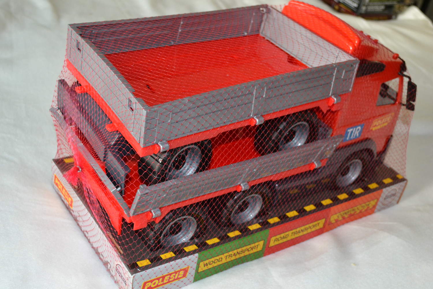 Volvo Lastbil Röd Flak m. Släp 1:16 Polesie 77cm Ny