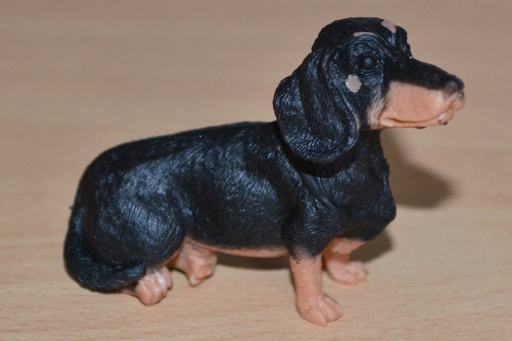 Tax Svart/Brun Hund 7cm Lek/Prydnad/Present Ny